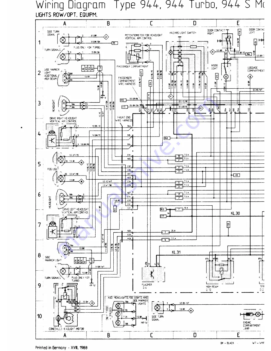 Porsche 944 - VOLUME 5-ELECTRICAL Скачать руководство пользователя страница 63