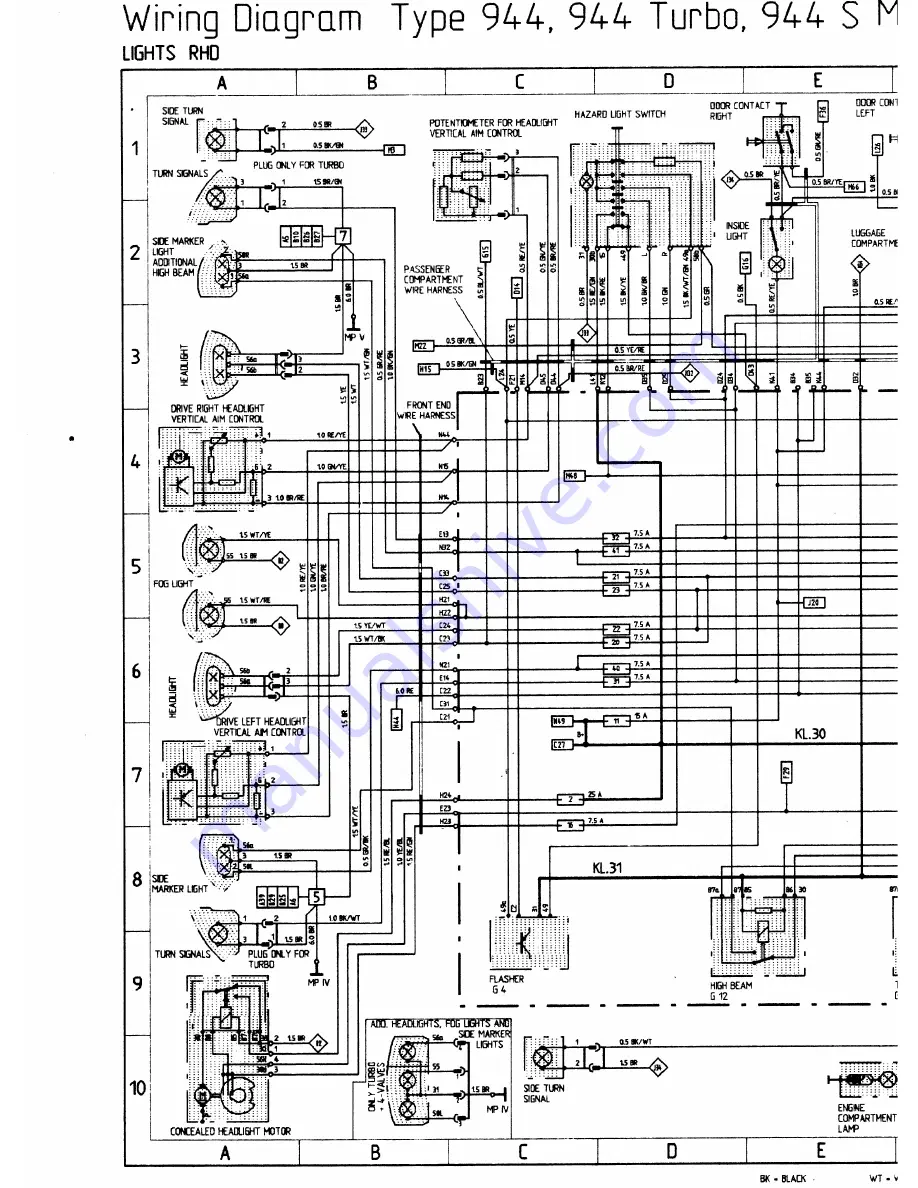 Porsche 944 - VOLUME 5-ELECTRICAL Скачать руководство пользователя страница 71