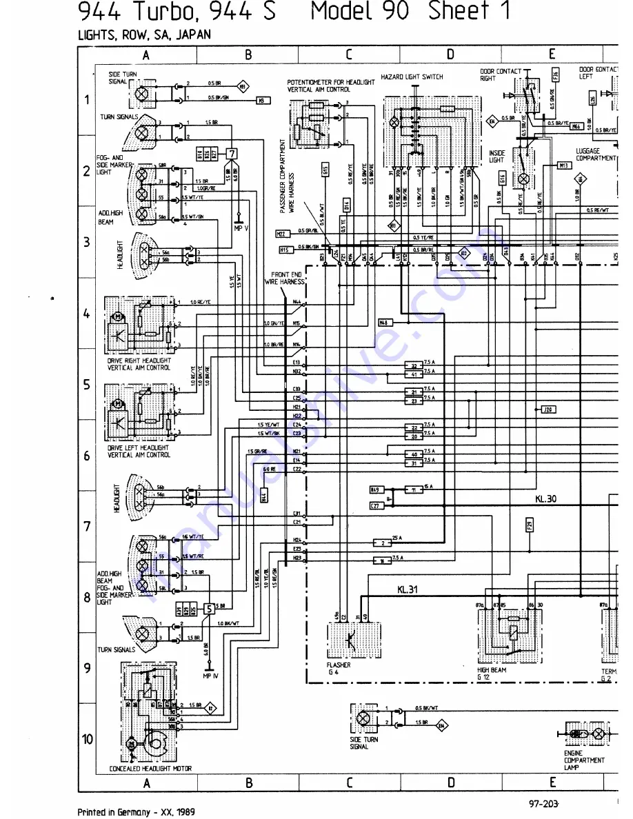 Porsche 944 - VOLUME 5-ELECTRICAL Manual Download Page 138