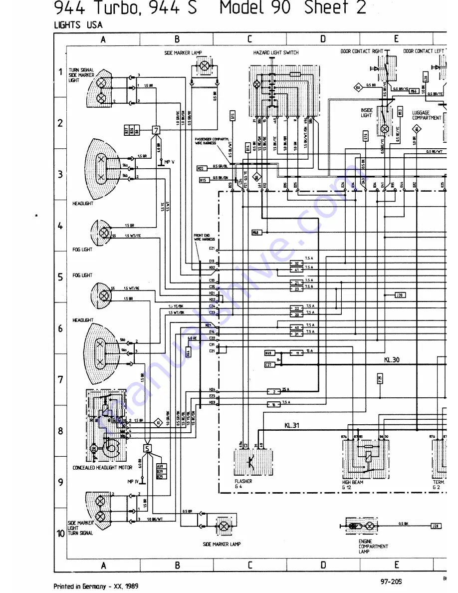 Porsche 944 - VOLUME 5-ELECTRICAL Manual Download Page 141