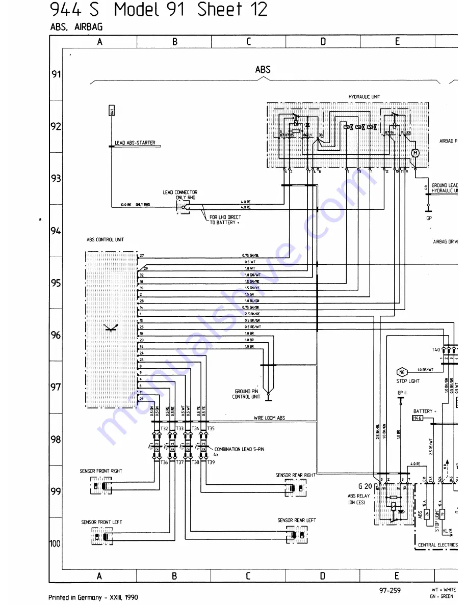 Porsche 944 - VOLUME 5-ELECTRICAL Manual Download Page 216