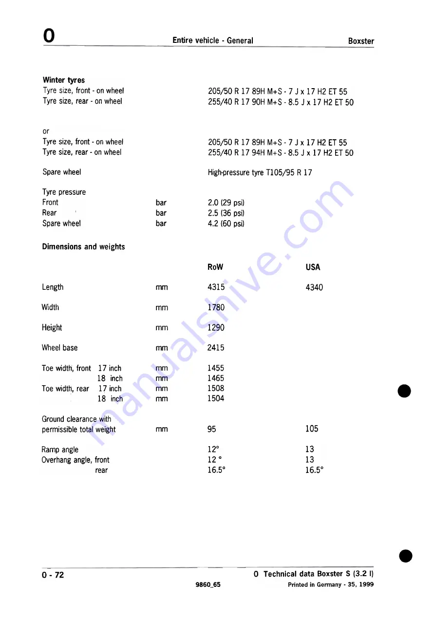 Porsche Boxster 1999 Technical Manual Download Page 76