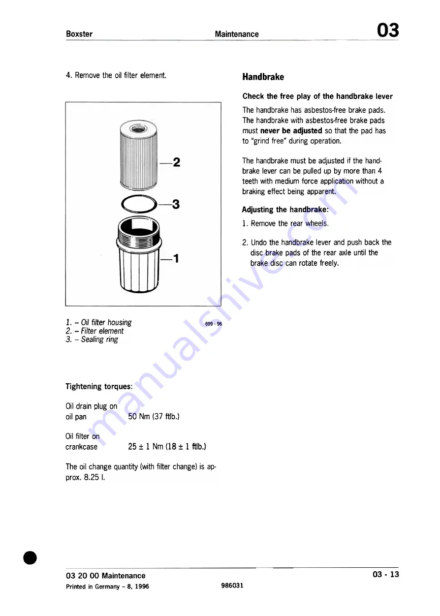 Porsche Boxster 1999 Technical Manual Download Page 100