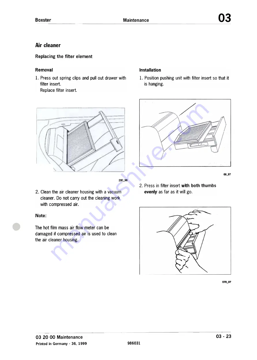 Porsche Boxster 1999 Technical Manual Download Page 110