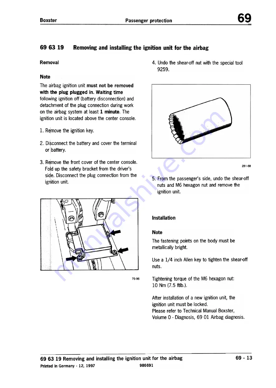 Porsche Boxster S Technical Manual Download Page 266