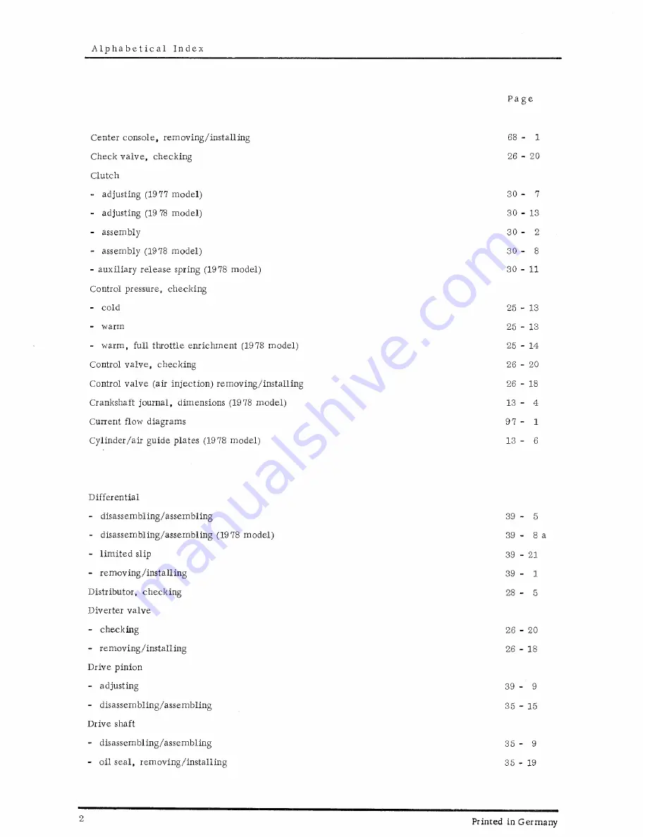 Porsche turbo Carrera Workshop Manual Download Page 6