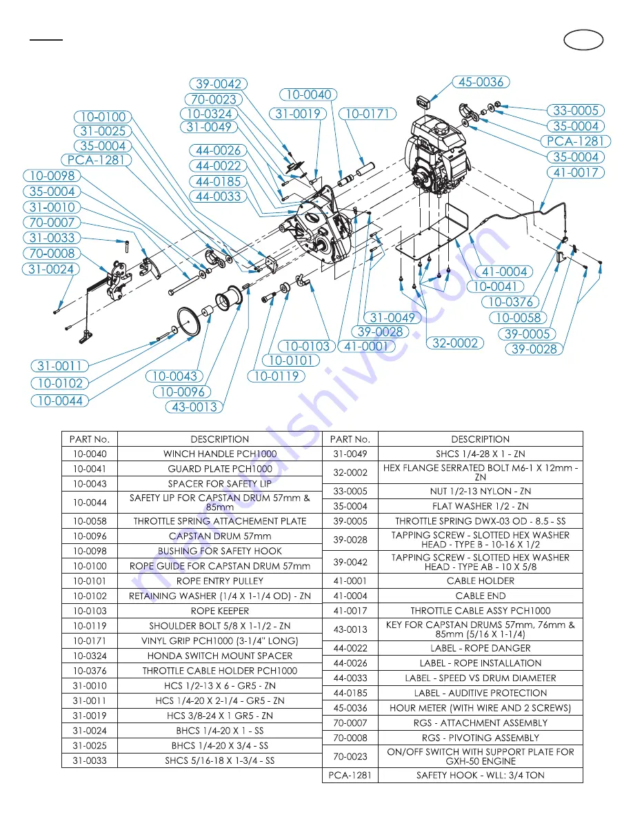 Portable Winch PCH1000 User Manual Download Page 54