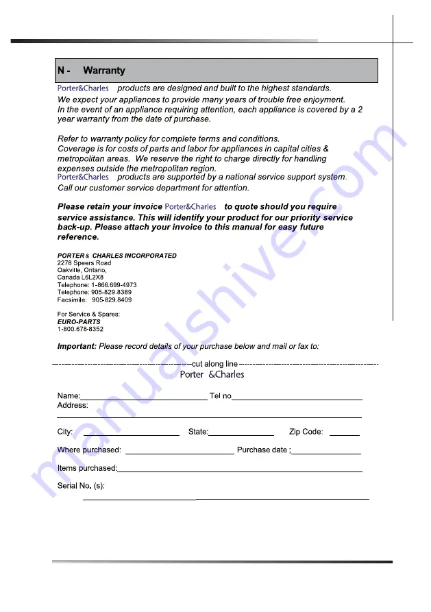 Porter & Charles DWTPC10FI Installation Instructions Manual Download Page 66