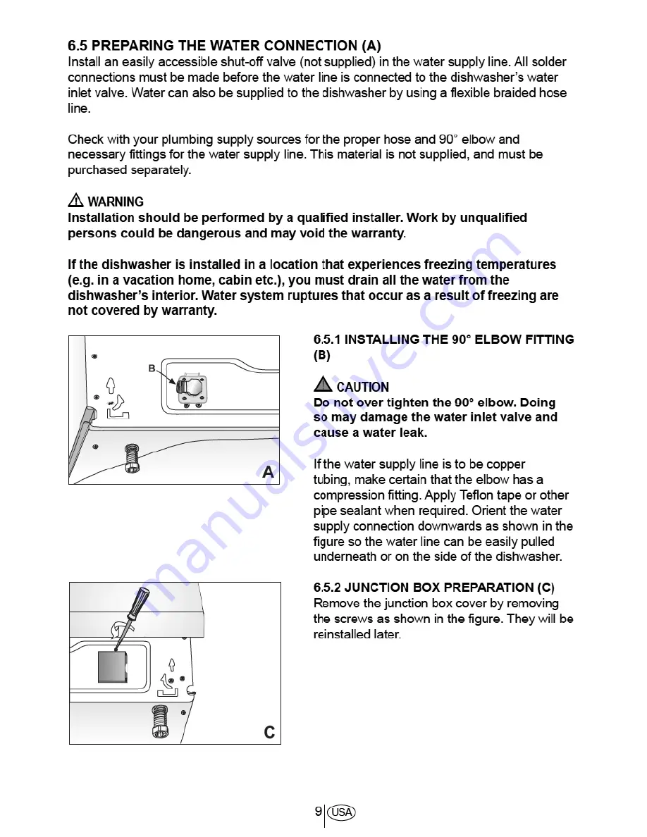 Porter & Charles DWTPC6FI Installation Manual Download Page 12