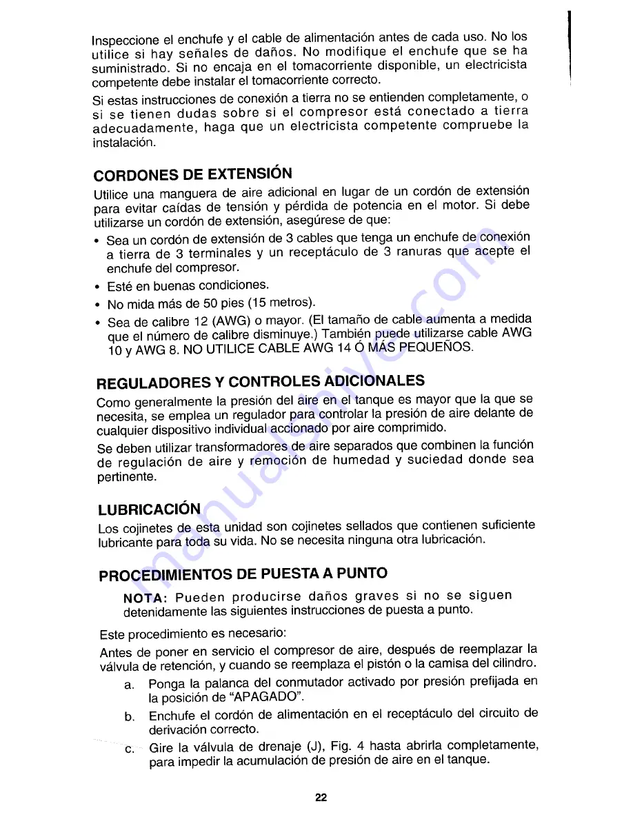 Porter-Cable CF2020 Instruction Manual Download Page 22