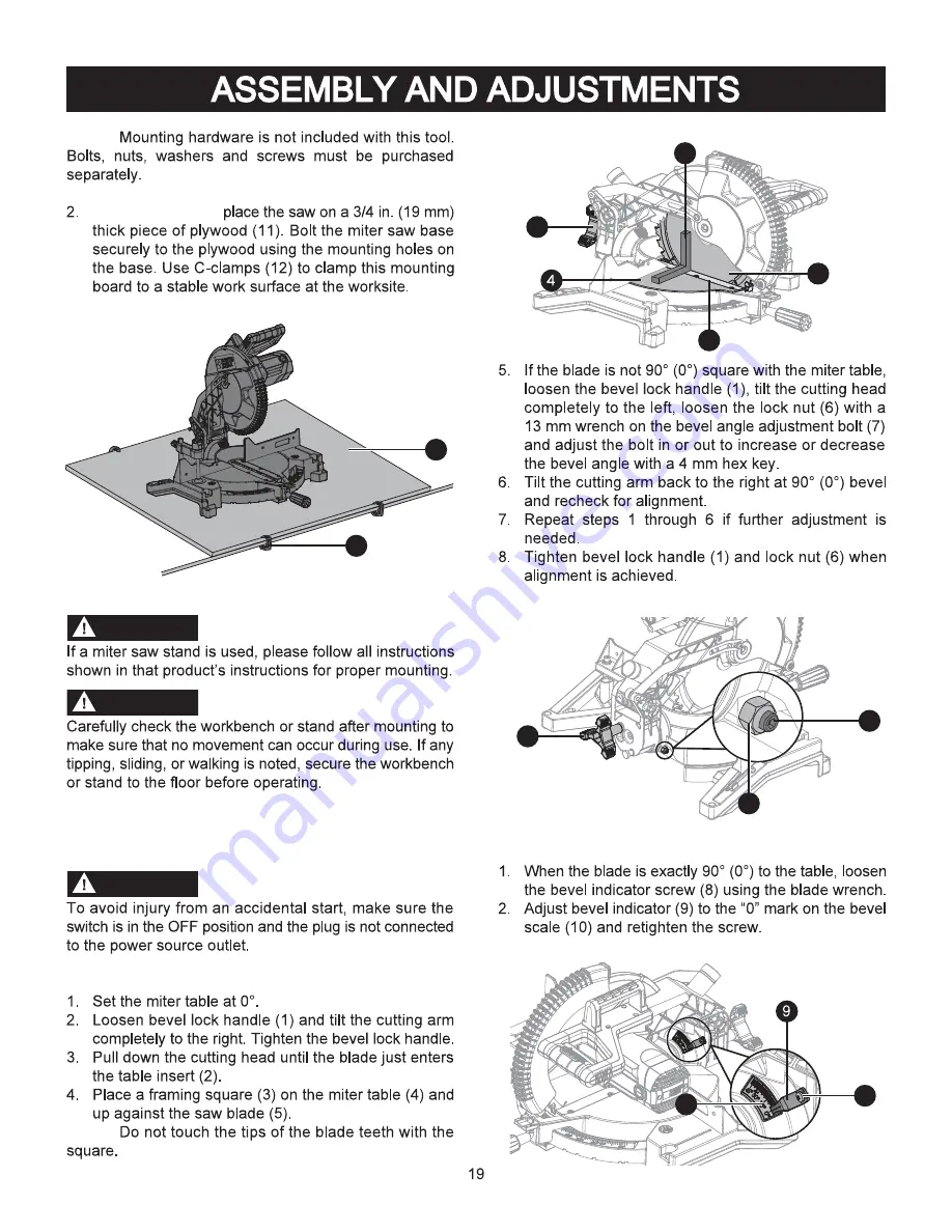 Porter-Cable PXMS12ISB Instruction Manual Download Page 19