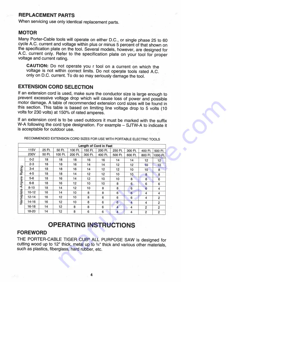 Porter-Cable TIGER CUB 647 T3 Скачать руководство пользователя страница 4