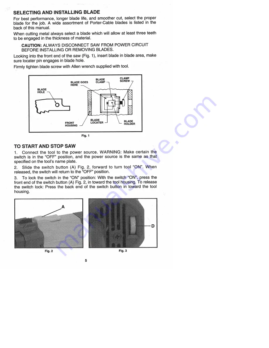 Porter-Cable TIGER CUB 647 T3 Instruction Manual Download Page 5