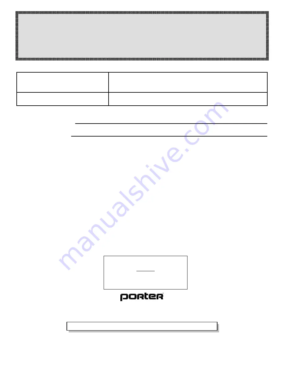 Porter 4414061 Assembly, Maintenance & Usage Manual Download Page 8