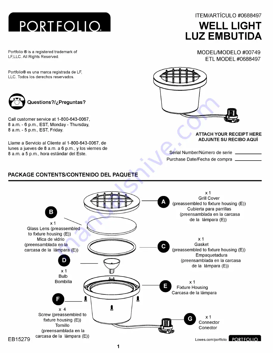 Portfolio 00749 Скачать руководство пользователя страница 1