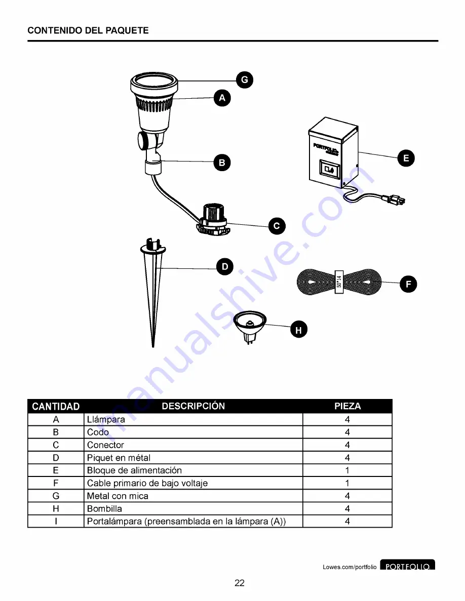 Portfolio ACCENT 00846 Assembly Instructions Manual Download Page 22