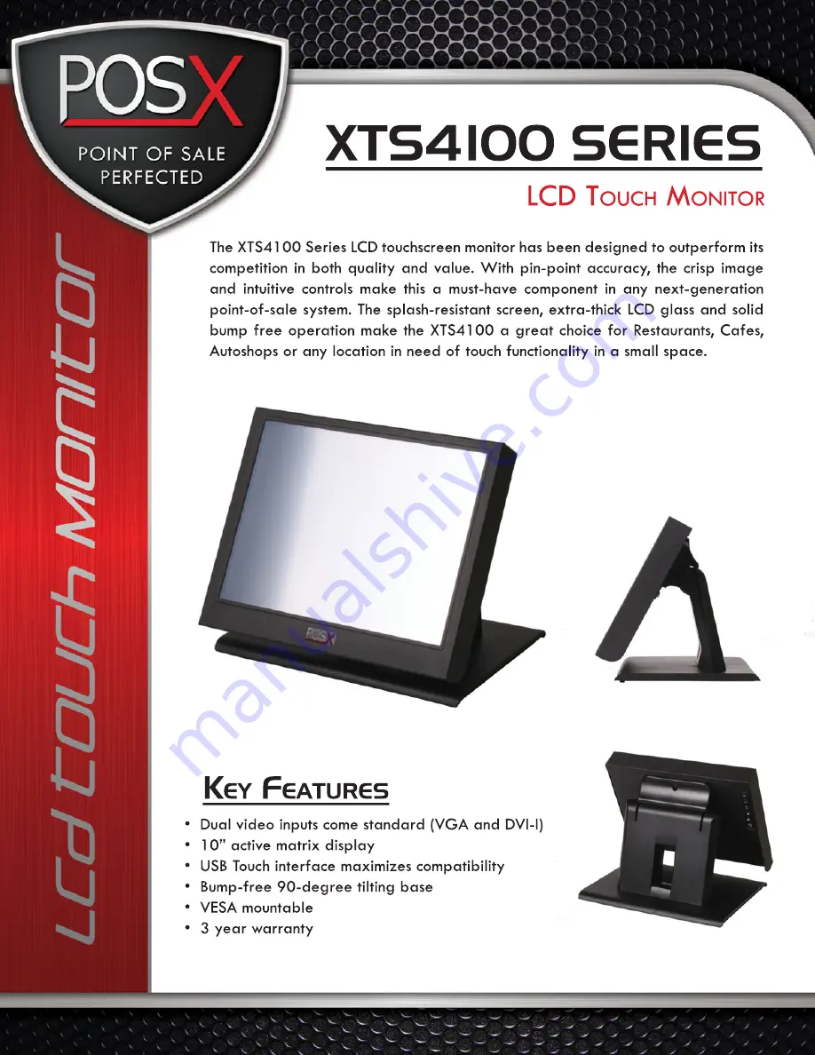 POS-X XTS4100 Specifications Download Page 1