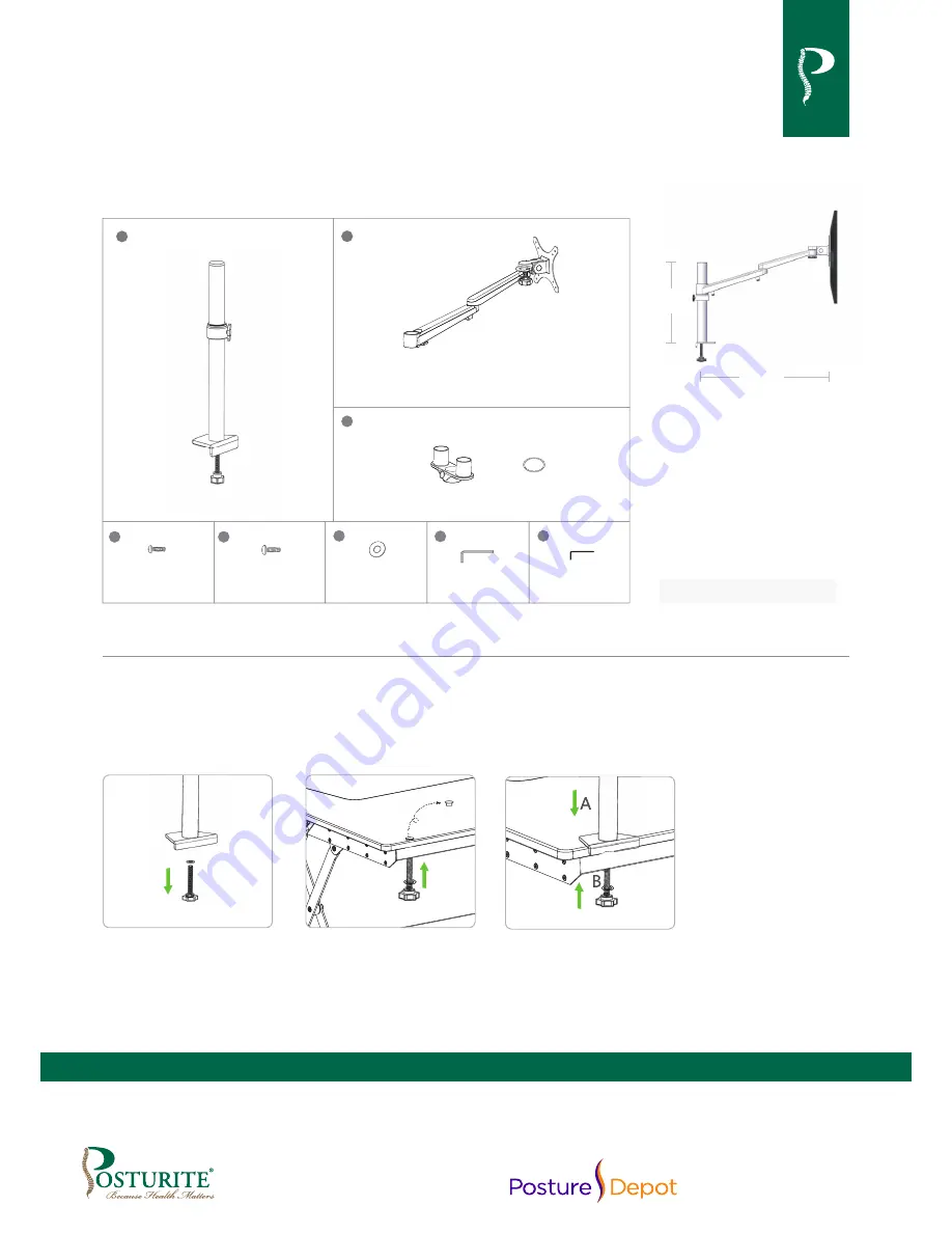 Posturite DESKRITE 100 Installation Instructions Manual Download Page 1