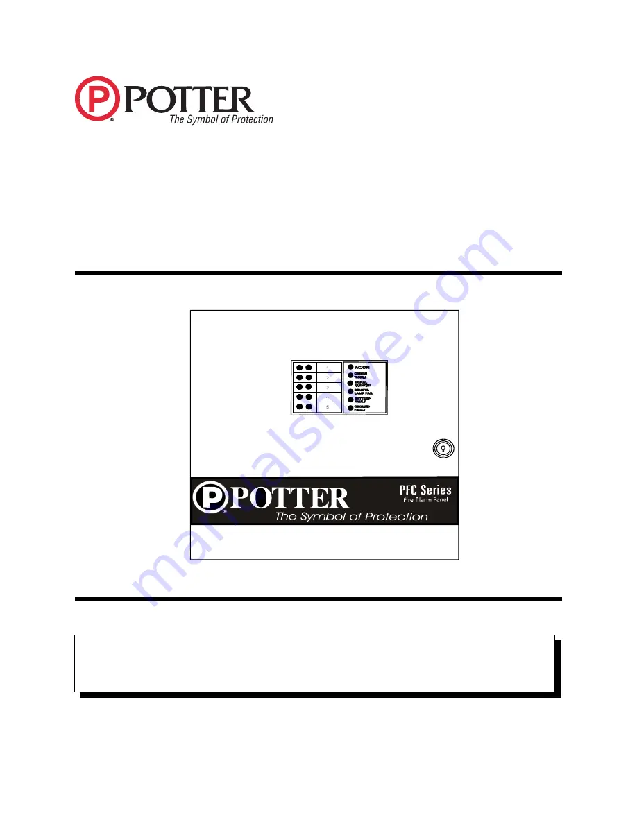 Potter PFC-3005T Installation And Operation Manual Download Page 1