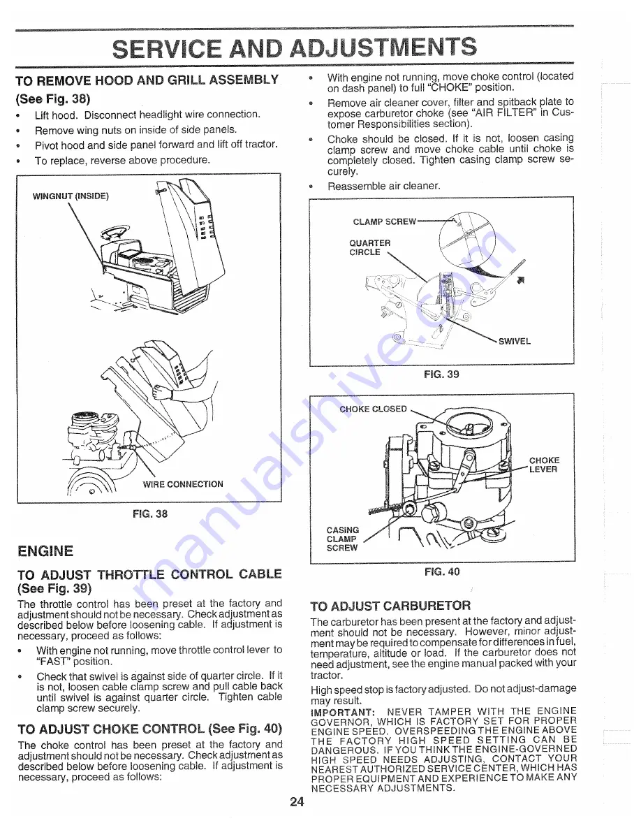 Poulan Pro 139700 Owner'S Manual Download Page 24