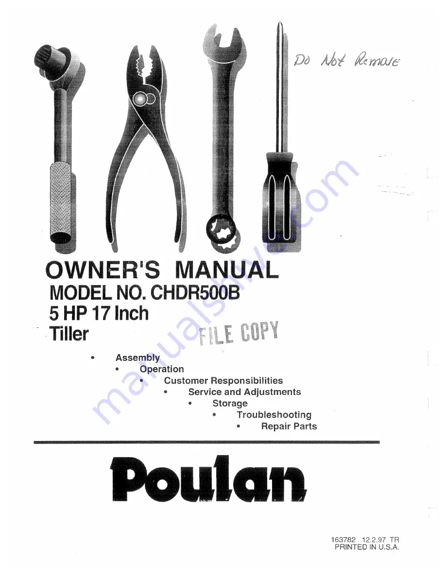 Poulan Pro 163782 Owner'S Manual Download Page 1