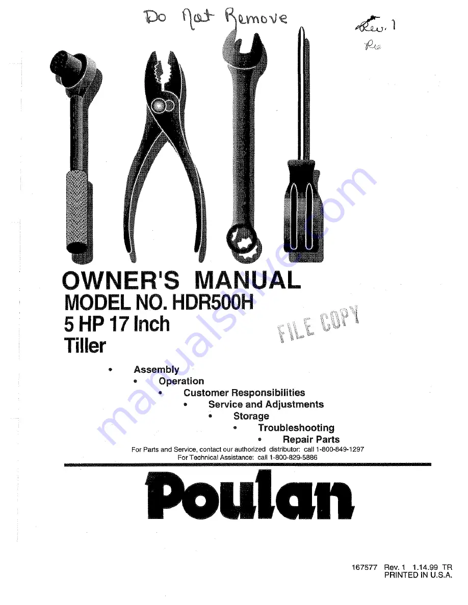 Poulan Pro 167577 Owner'S Manual Download Page 1