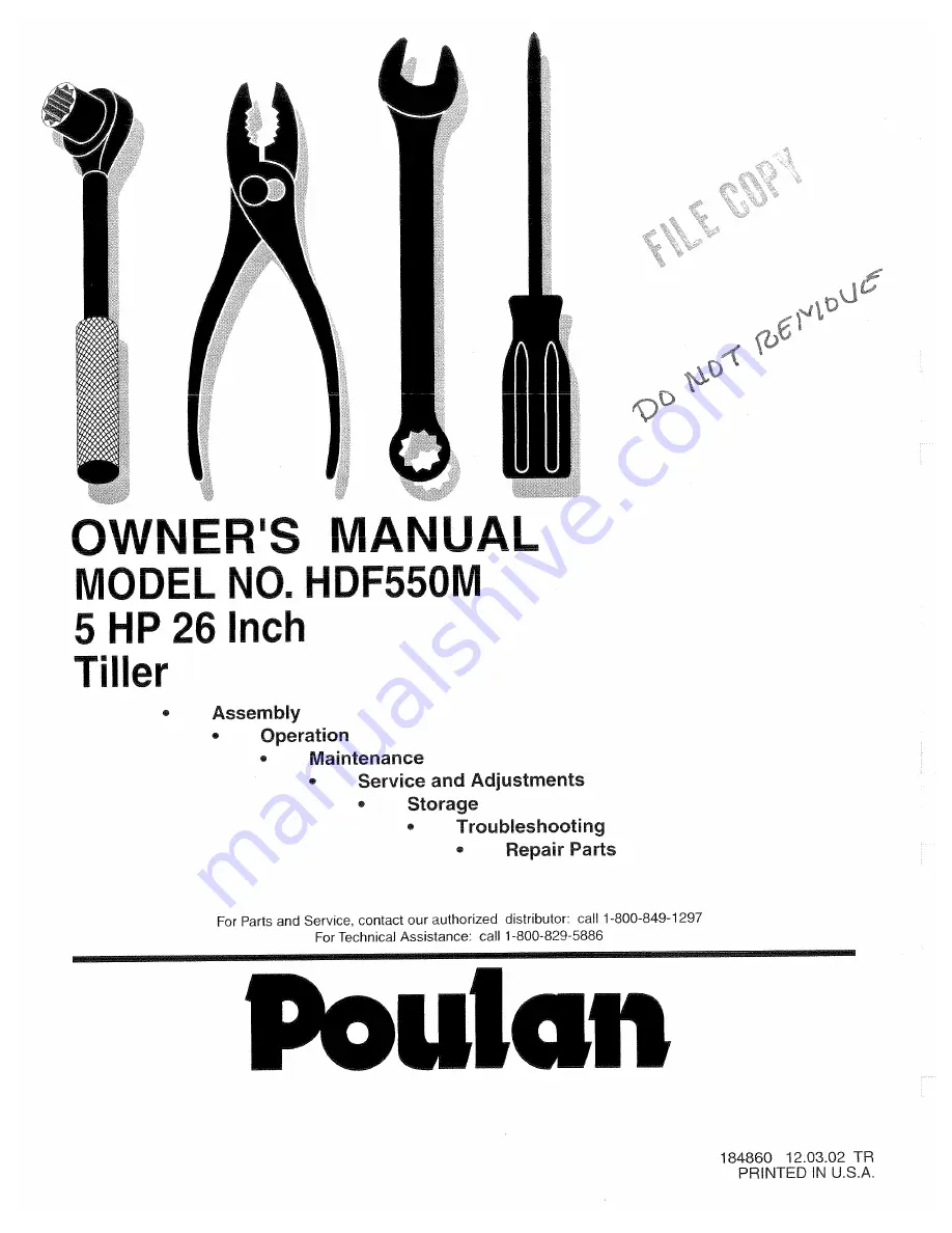 Poulan Pro 184860 Owner'S Manual Download Page 1