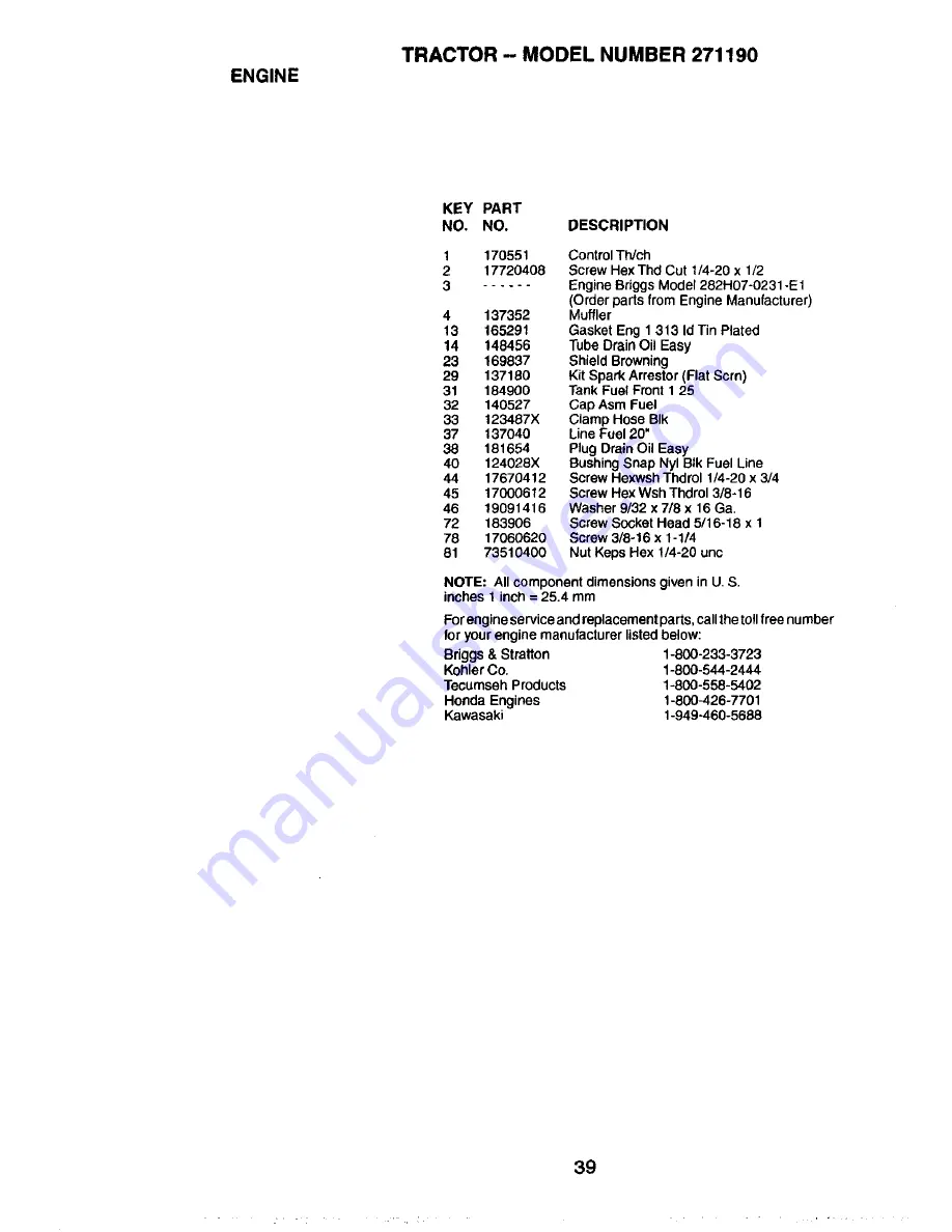 Poulan Pro 271190 Owner'S Manual Download Page 39