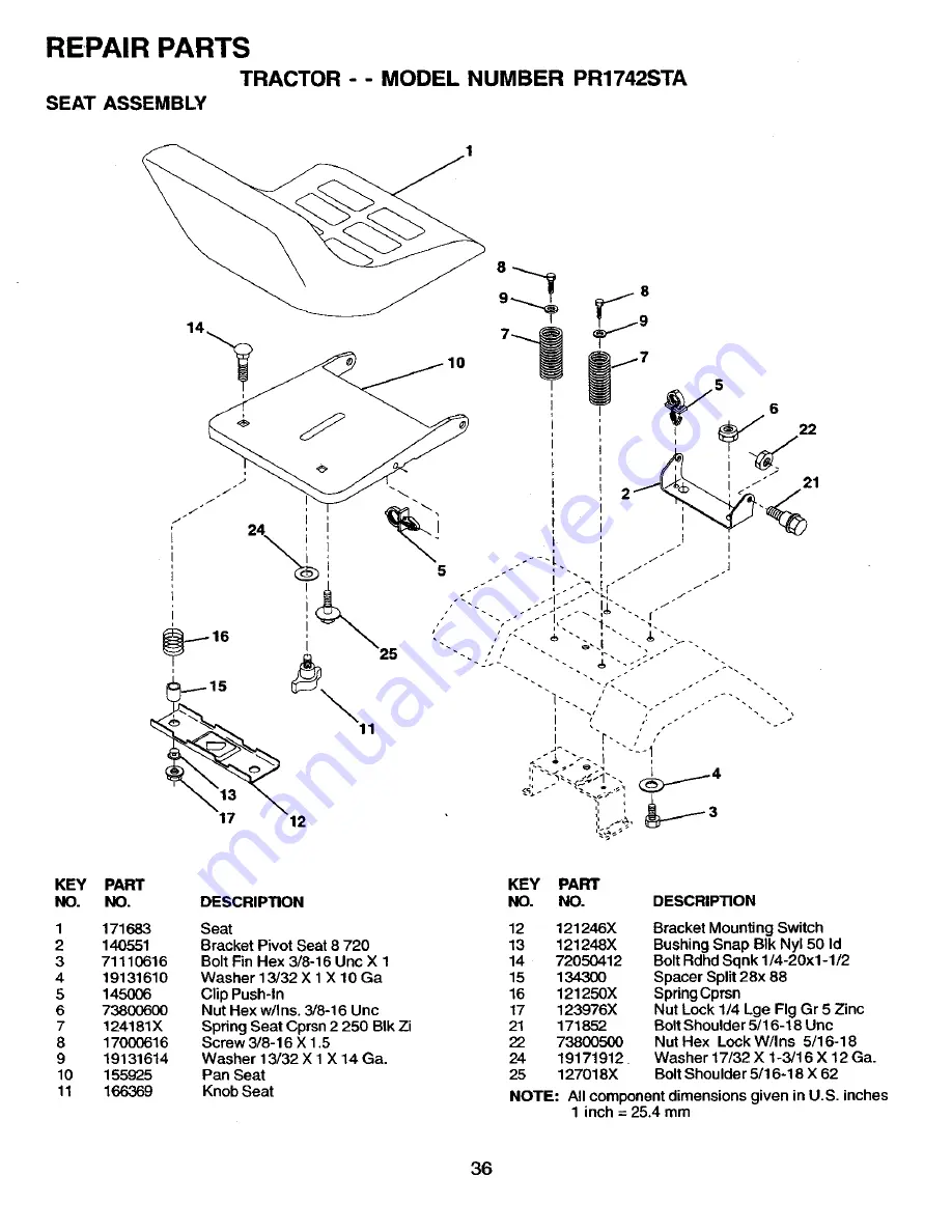 Poulan Pro 279810 Owner'S Manual Download Page 36