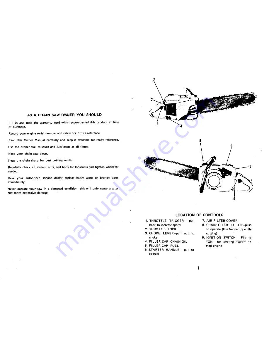 Poulan Pro 361 Owner'S Manual Download Page 2