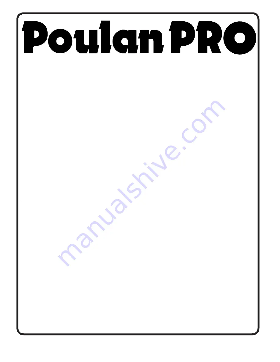 Poulan Pro 402495 Operator'S Manual Download Page 32