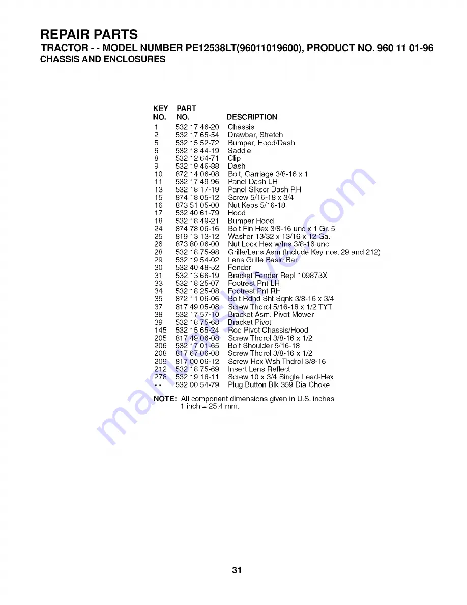 Poulan Pro 96011019600 Owner'S Manual Download Page 31