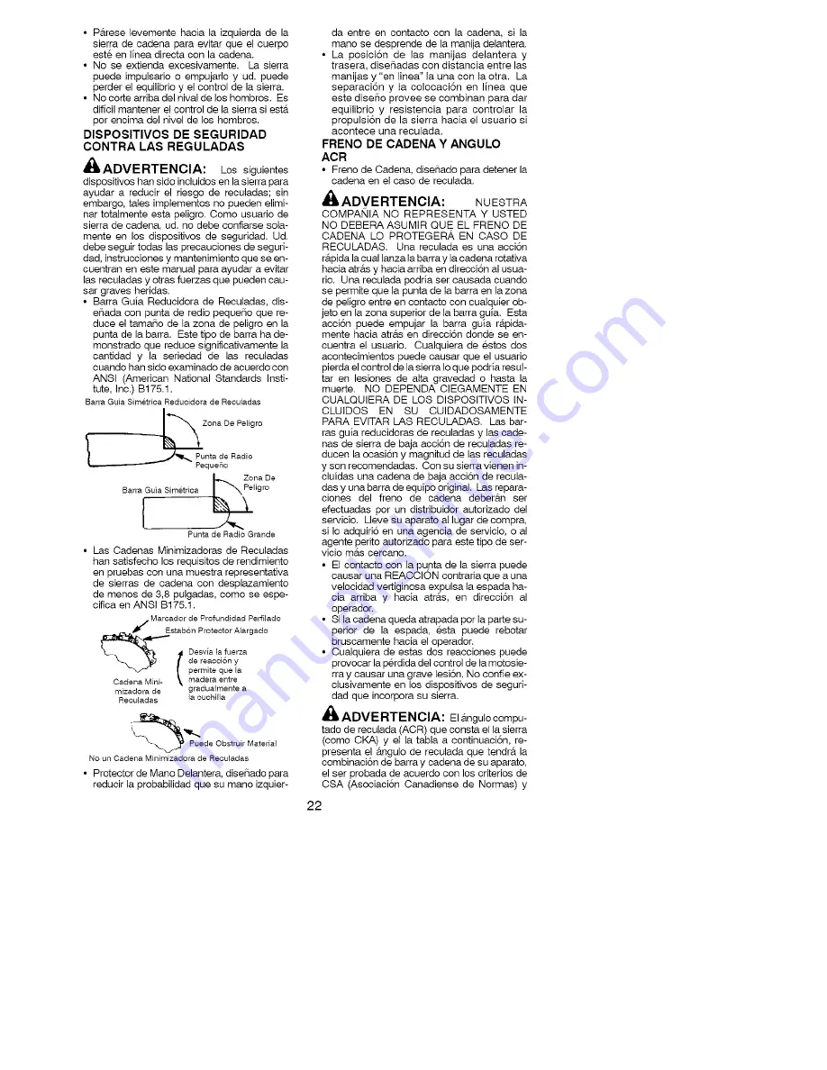 Poulan Pro BH2160 Instruction Manual Download Page 22