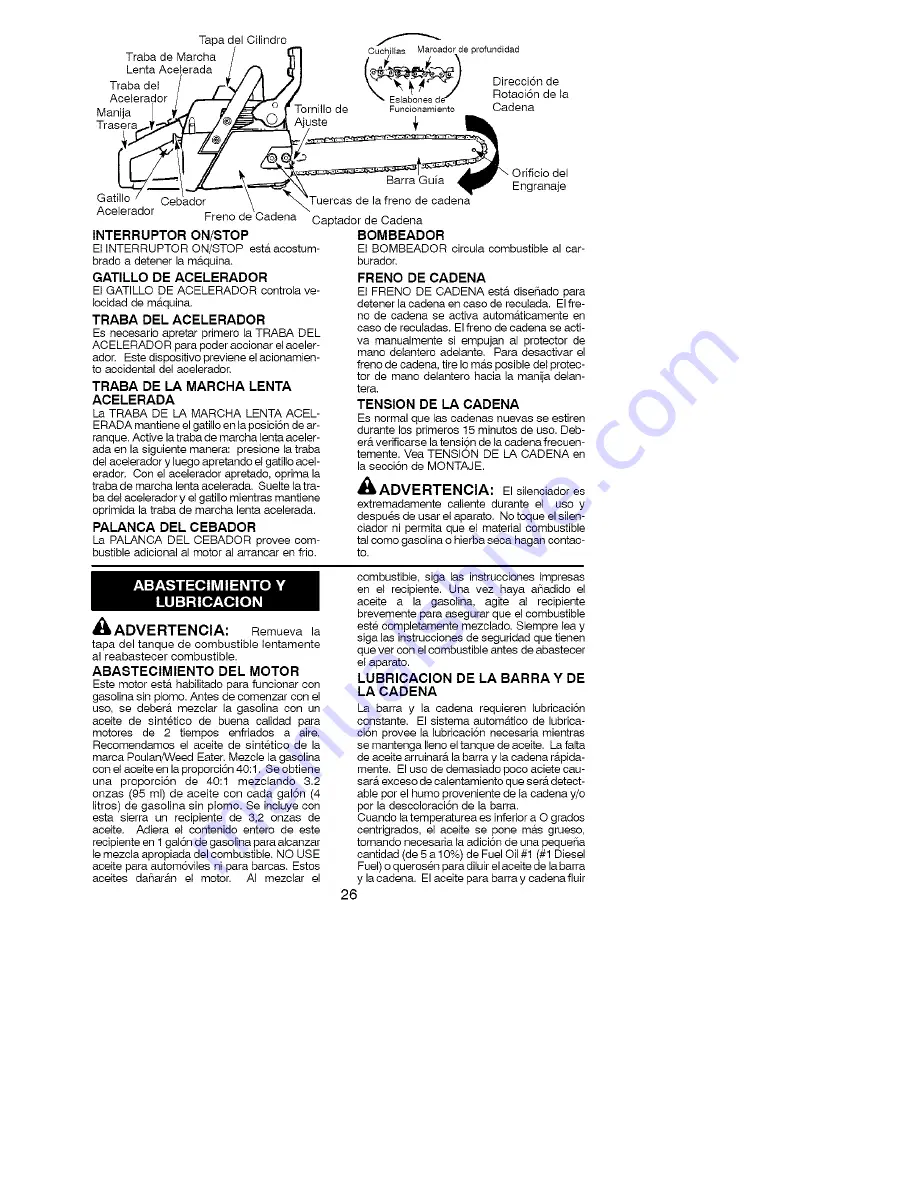 Poulan Pro BH2160 Instruction Manual Download Page 26