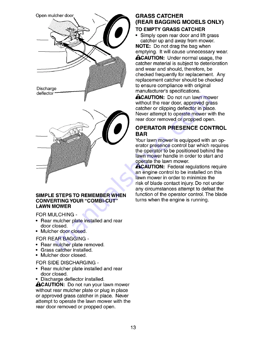 Poulan Pro LO45N21CA Operator'S Manual Download Page 13