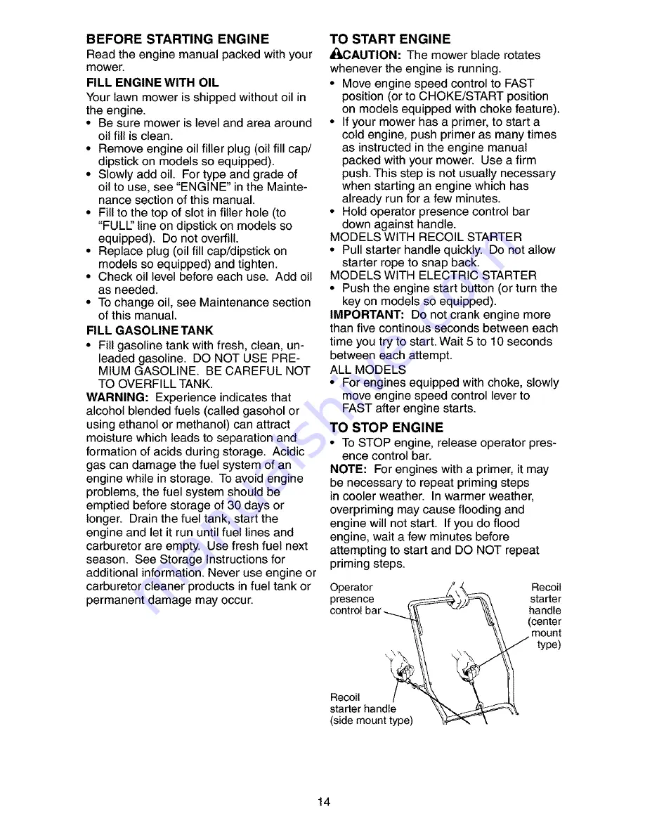 Poulan Pro LO45N21CA Operator'S Manual Download Page 14