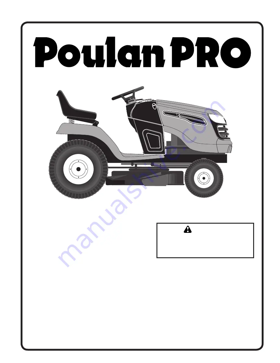 Poulan Pro PB18VA46 Operator'S Manual Download Page 1