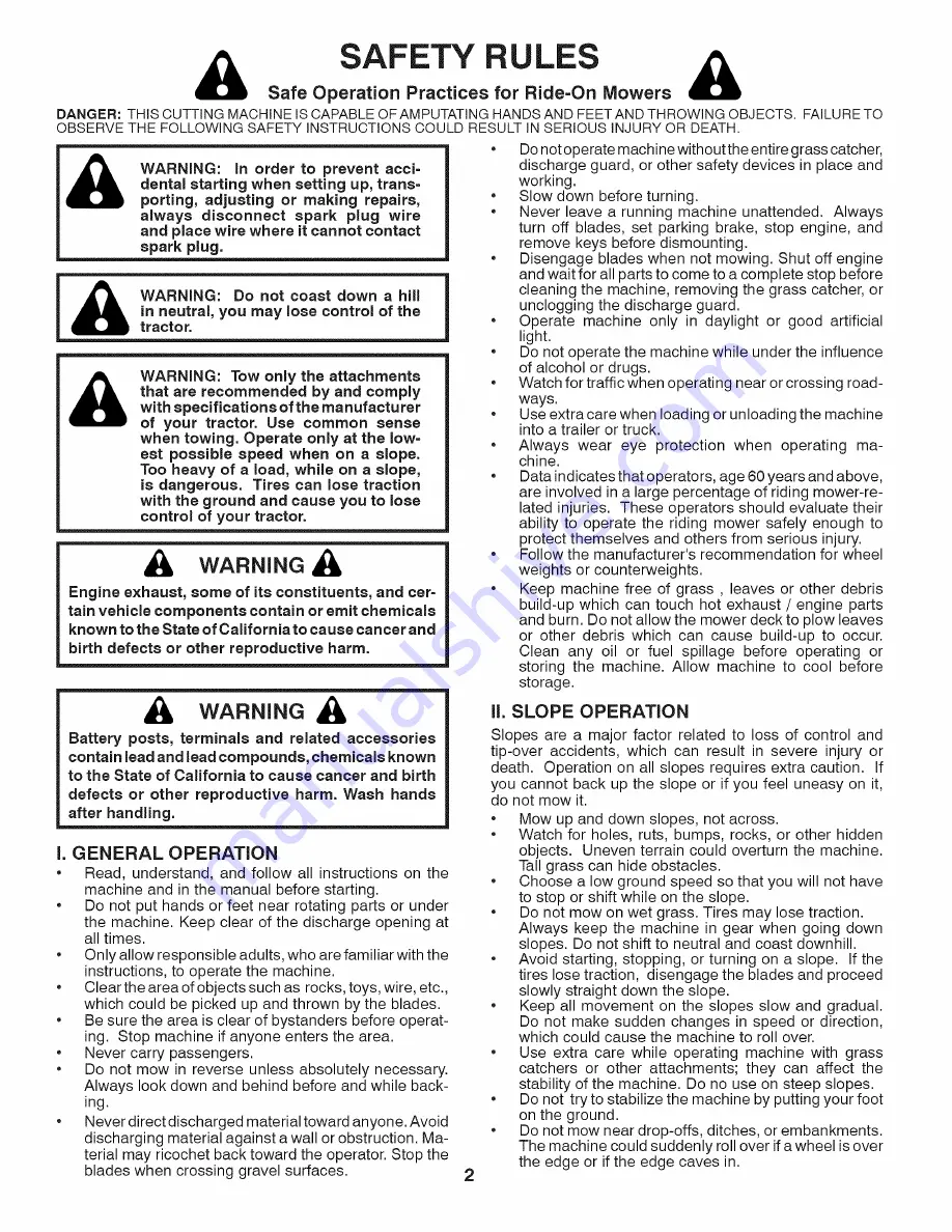 Poulan Pro PB2042YT Operator'S Manual Download Page 2