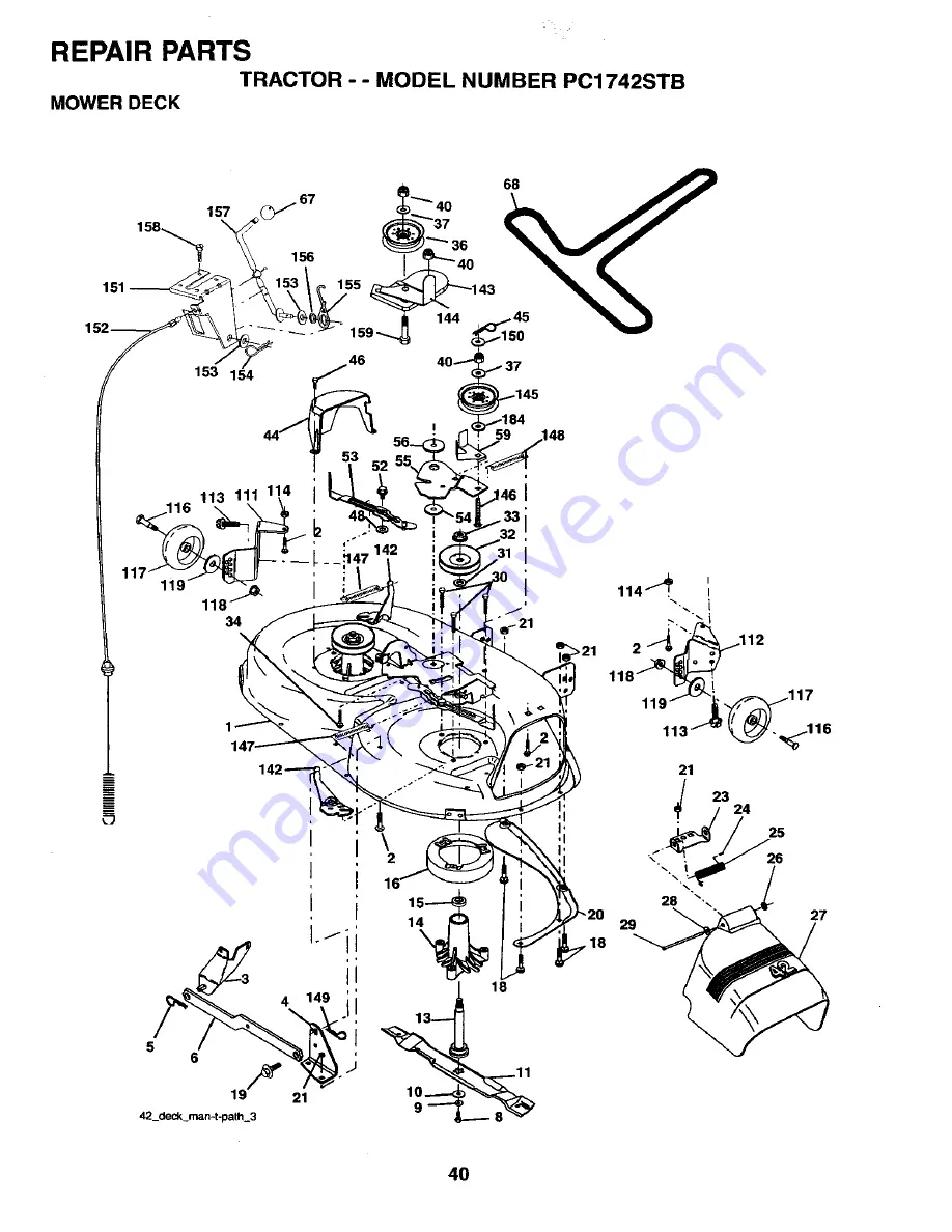 Poulan Pro PC1742STB Owner'S Manual Download Page 40