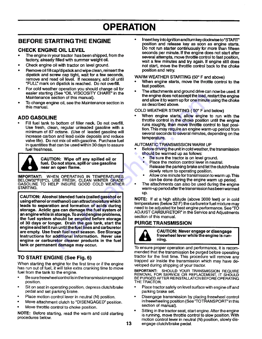 Poulan Pro PD185H42STA Owner'S Manual Download Page 13