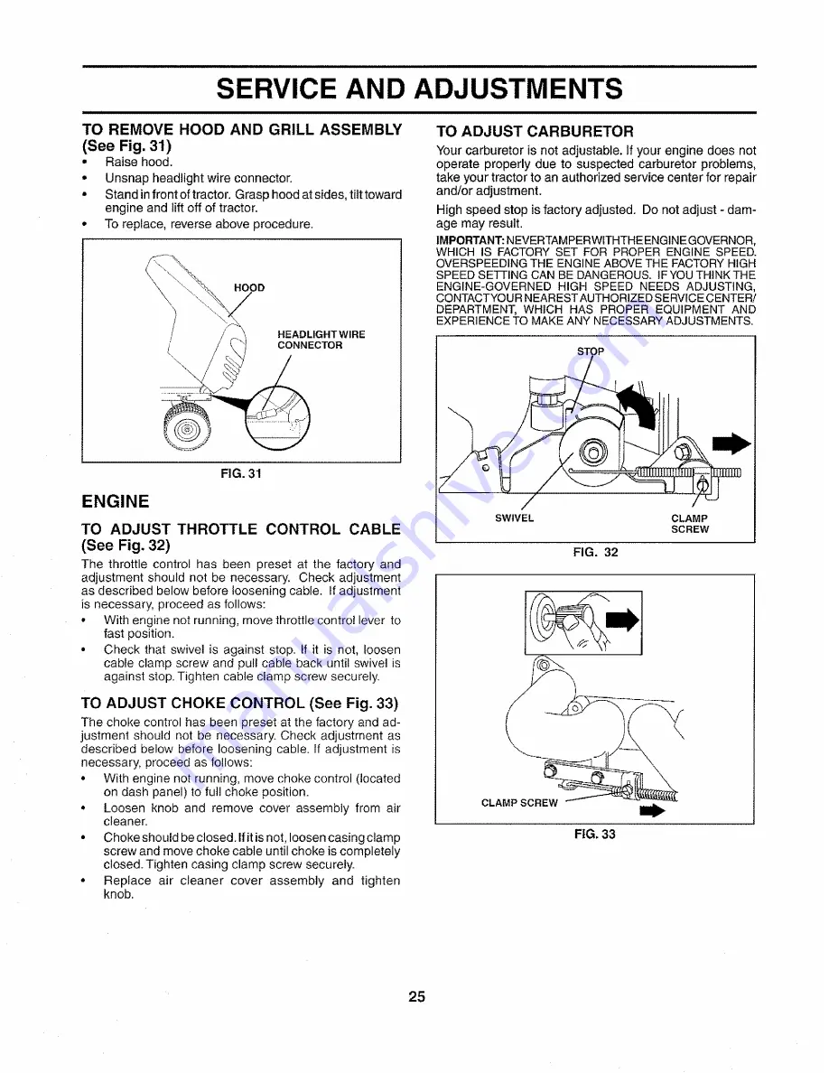 Poulan Pro PD20H42STA Owner'S Manual Download Page 25