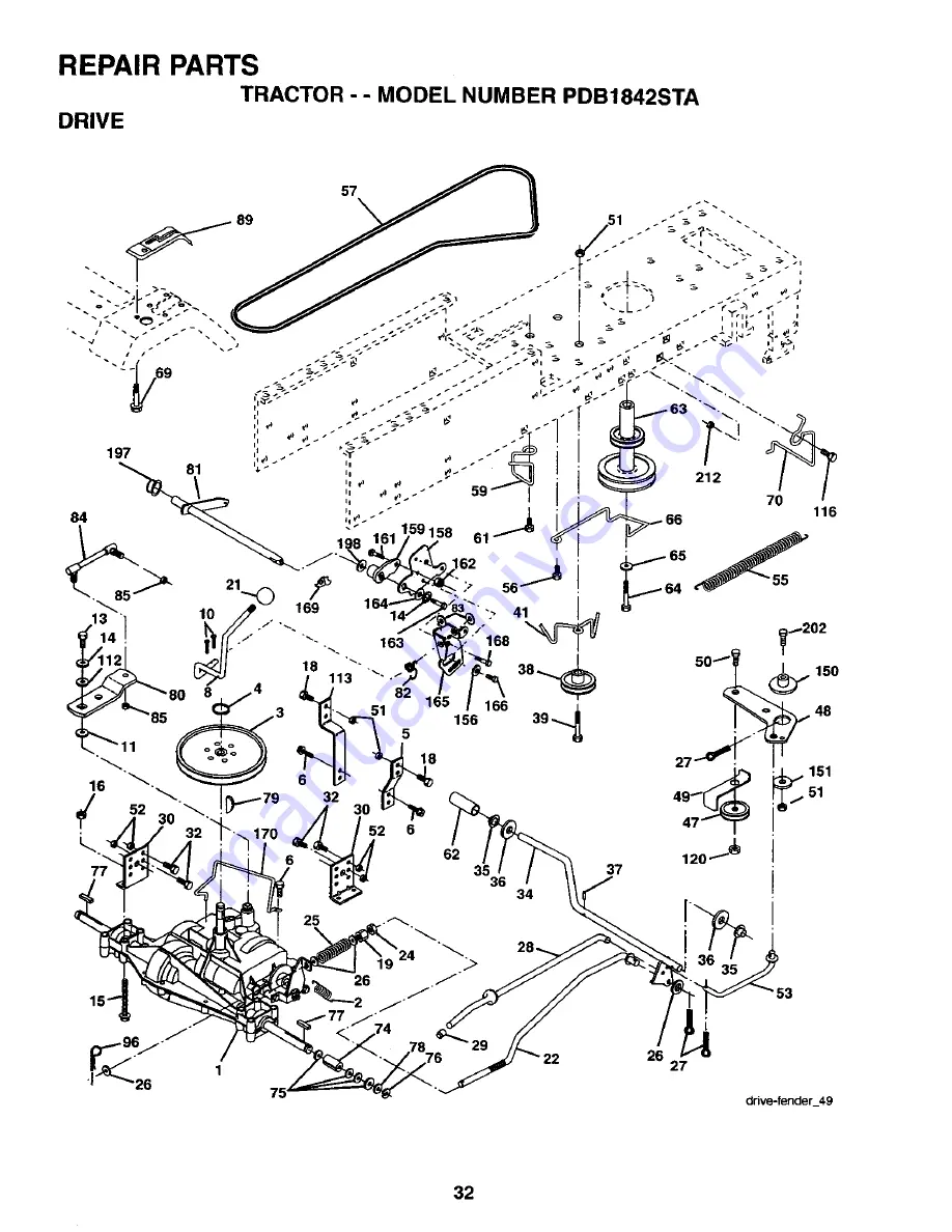 Poulan Pro PDB1842STA Owner'S Manual Download Page 32