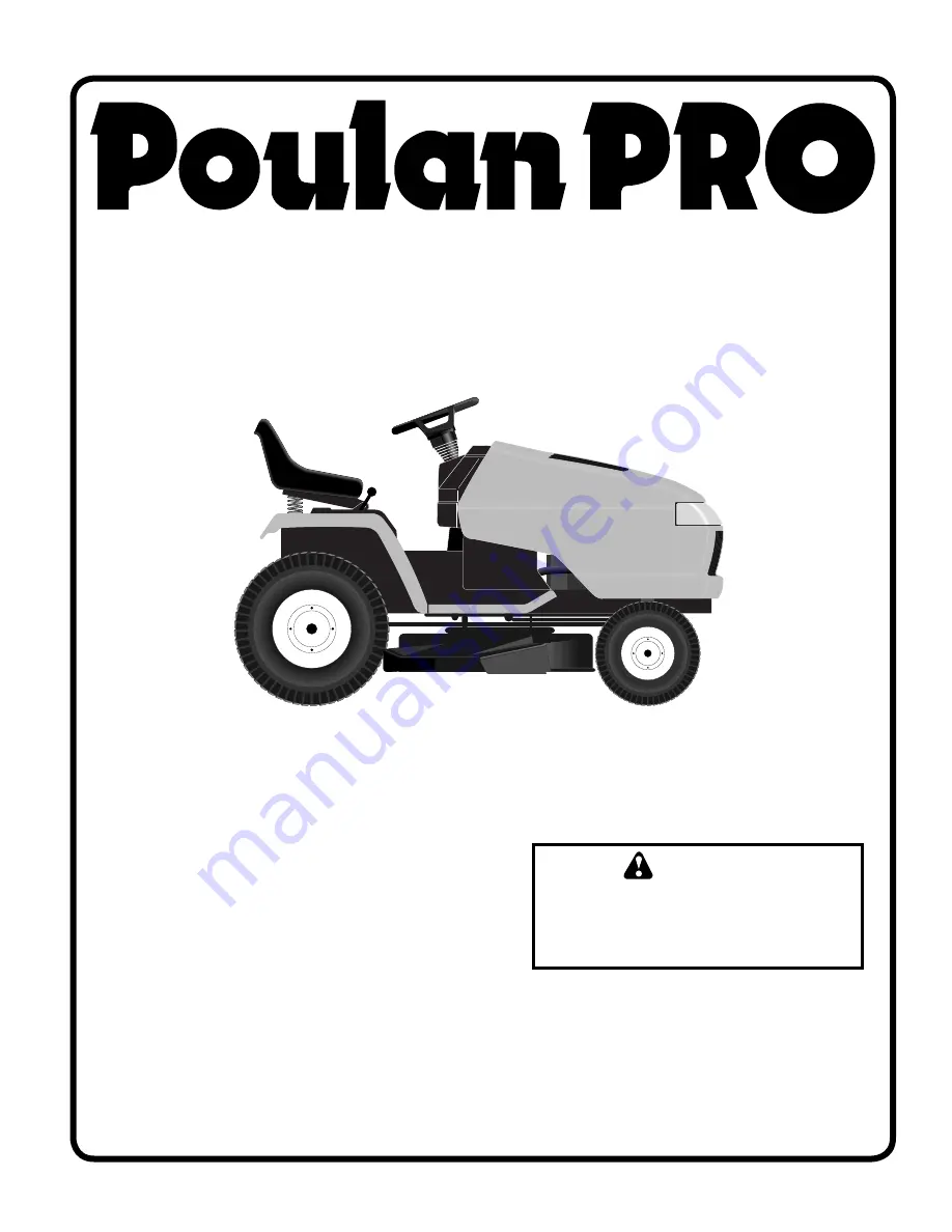 Poulan Pro PDGT26H48A Owner'S Manual Download Page 1