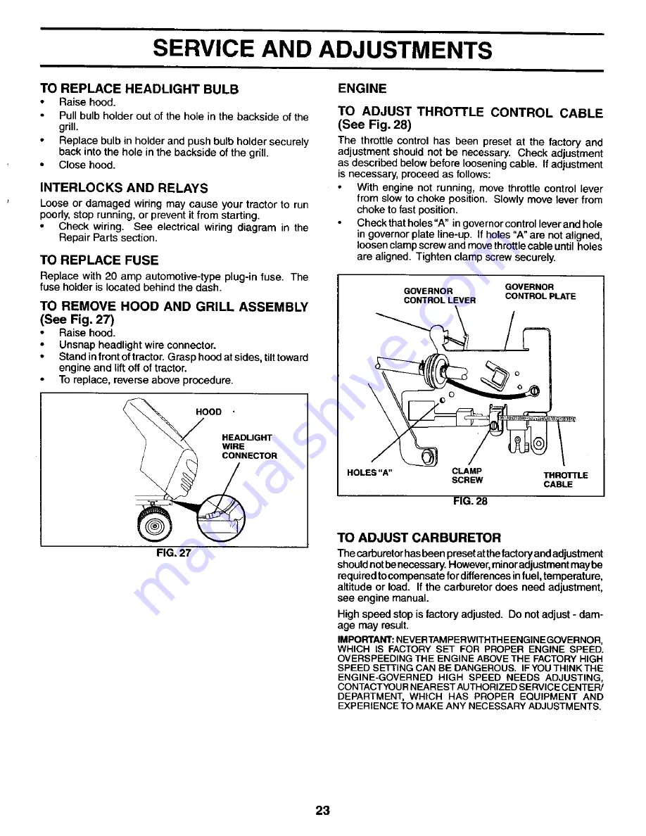 Poulan Pro PO1538D Owner'S Manual Download Page 23