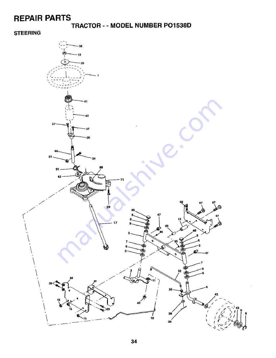 Poulan Pro PO1538D Owner'S Manual Download Page 34