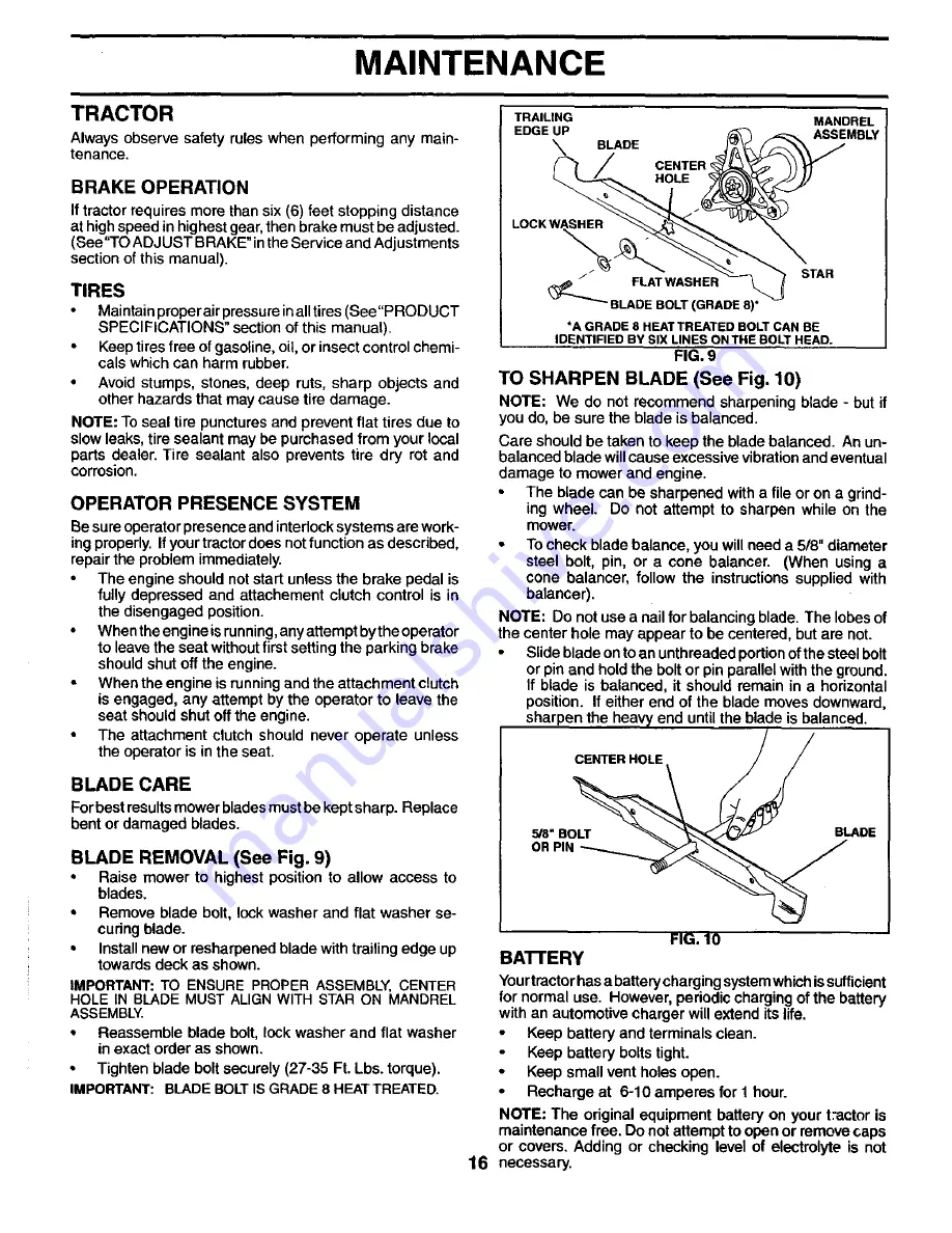 Poulan Pro PO17H42STA Owner'S Manual Download Page 16