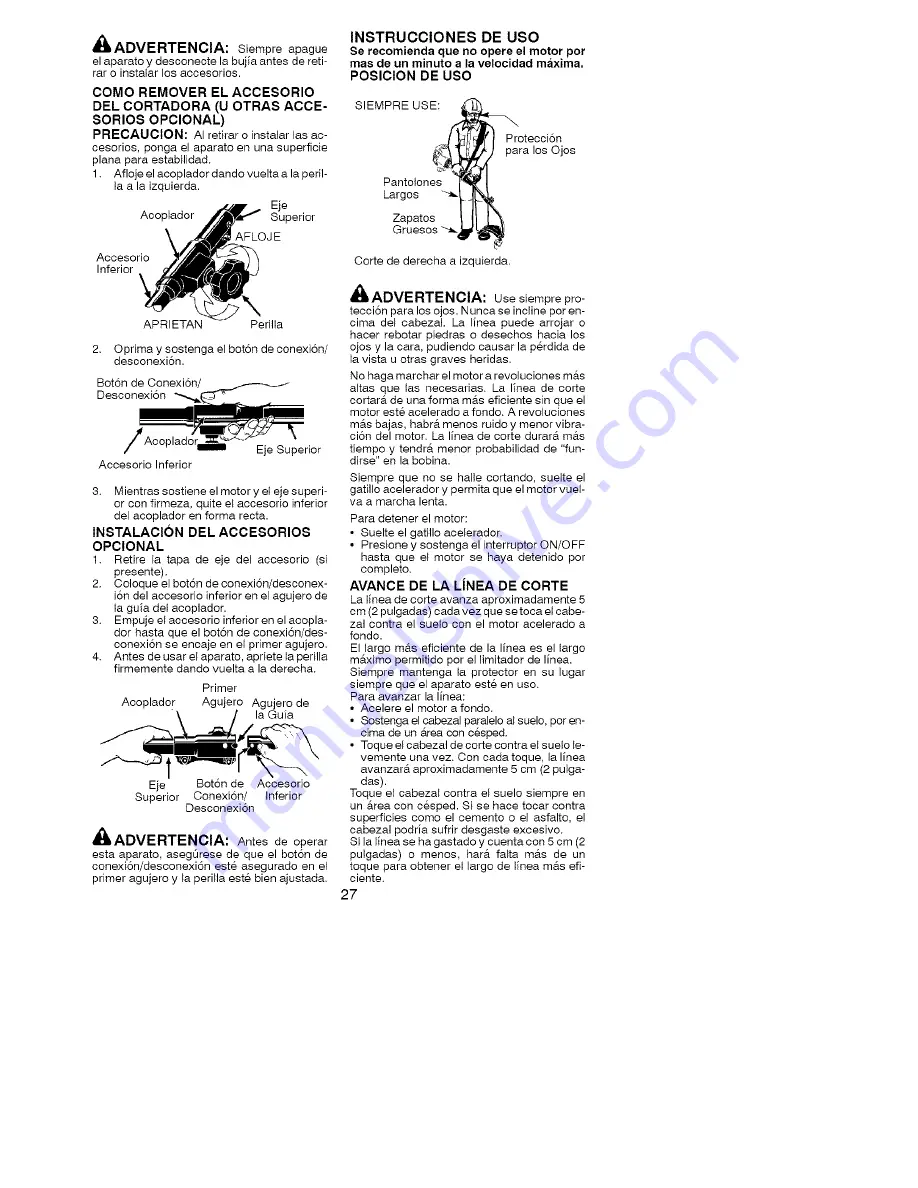 Poulan Pro PP036 Instruction Manual Download Page 27