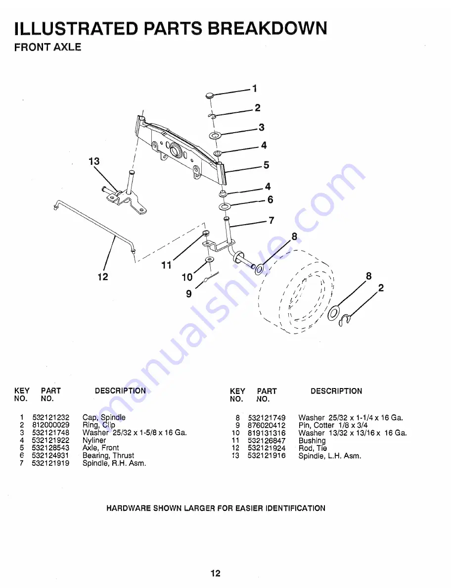 Poulan Pro PP1136 Repair Parts Manual Download Page 12