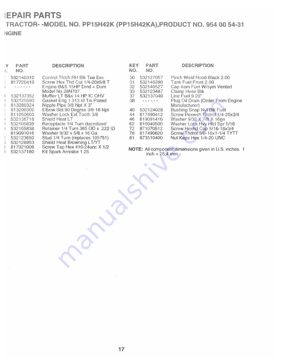 Poulan Pro PP15H42KA Operator'S Manual Download Page 17