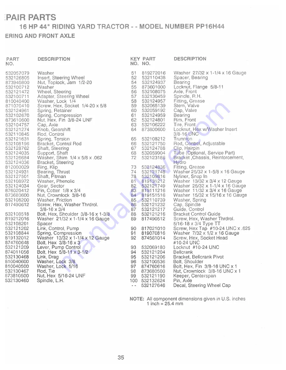 Poulan Pro PP16H44A Owner'S Manual Download Page 35